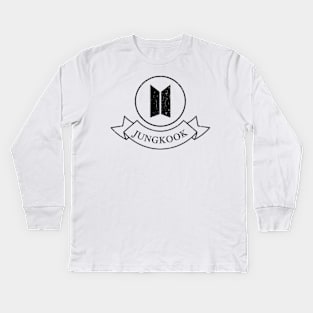 BTS Jungkook grunge retro logo Kids Long Sleeve T-Shirt